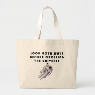Grand Tote Bag Regardez dans les deux sens avant de traverser l'u