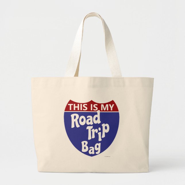 Grand Tote Bag Regardez Mon voyage sur la route (Devant)