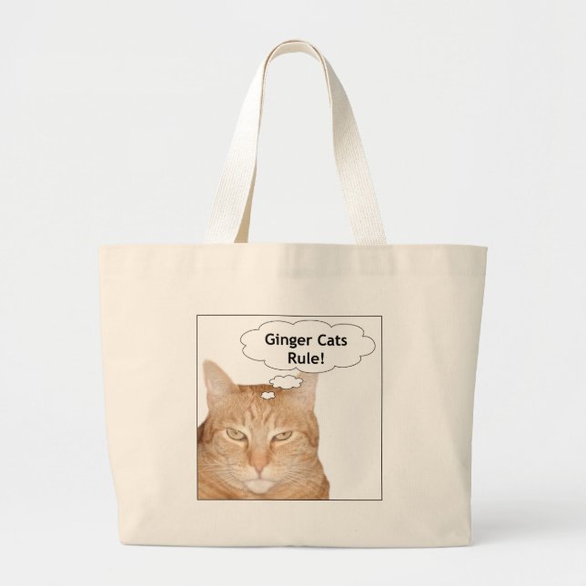 Grand Tote Bag Règle de chats de gingembre ! (Devant)