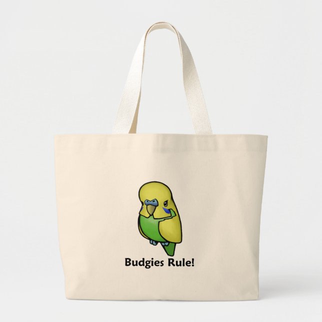 Grand Tote Bag Règle de perruches ! (Devant)