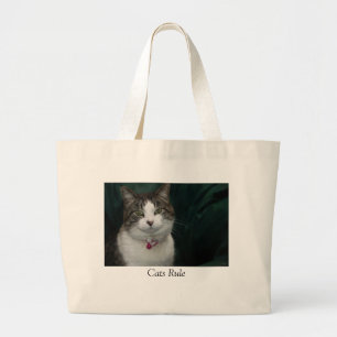 Grand Tote Bag Règle des chats Vous regardez Me regardez