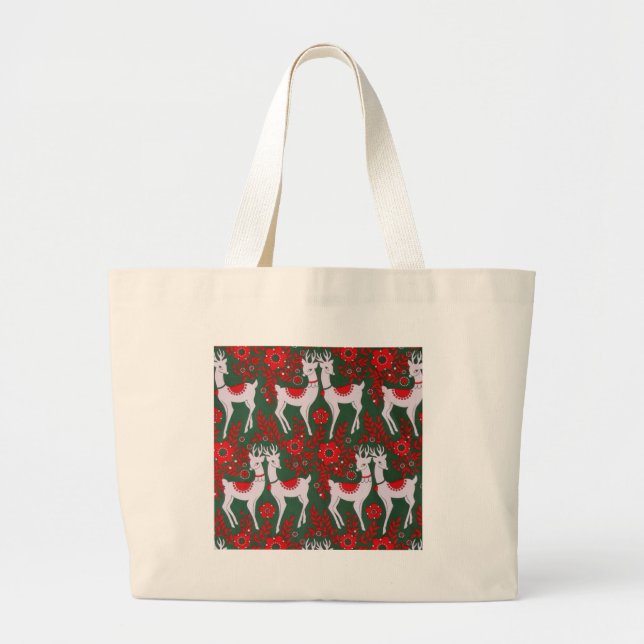 Grand Tote Bag Reindeer, (Devant)