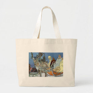 Grand Tote Bag Reine des neiges Russe Princesse Reindeer