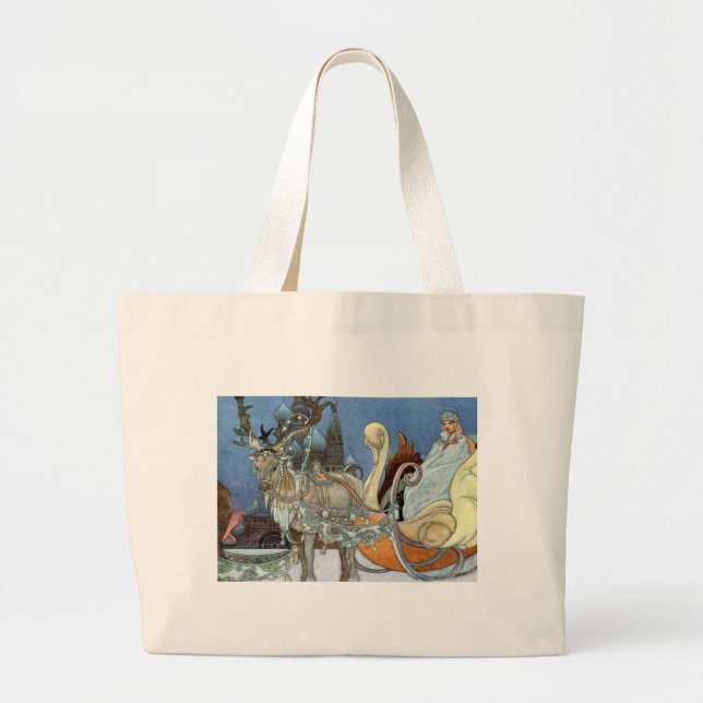 Grand Tote Bag Reine des neiges Russe Princesse Reindeer (Devant)