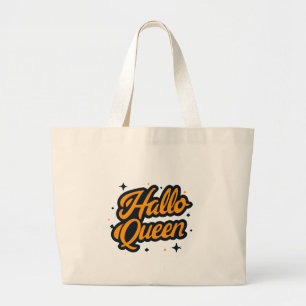 Grand Tote Bag Reine d'Halloween, reine d'Halloween rétro, art d'