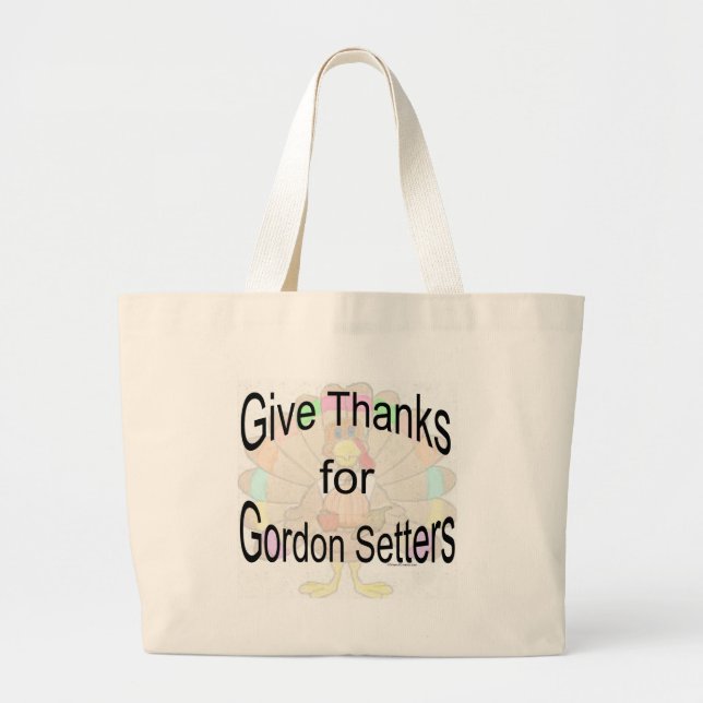 Grand Tote Bag Remerciements pour Gordon Setters (Devant)