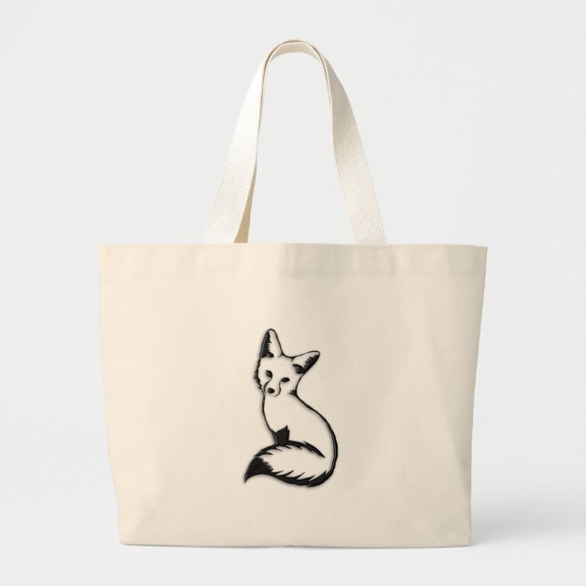 Grand Tote Bag Renard argenté (Devant)