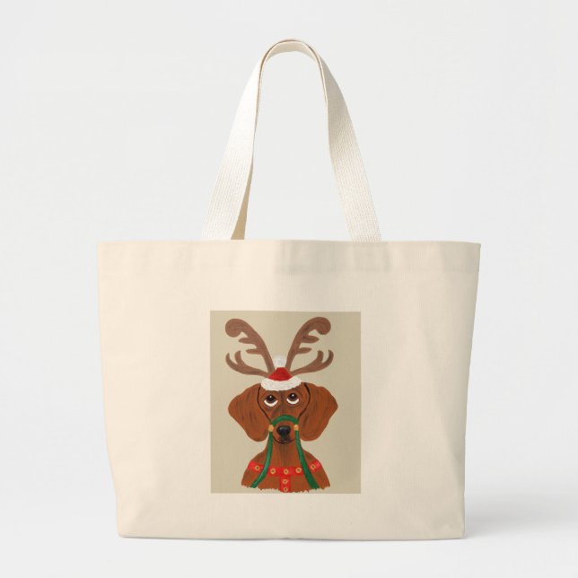 Grand Tote Bag Renne de teckel (Devant)