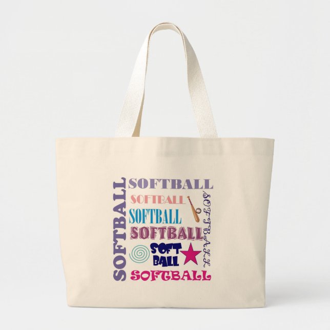 Grand Tote Bag Répétition du base-ball (Devant)