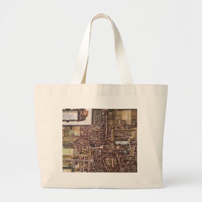 Grand Tote Bag Réplique carte de la ville de La Haye 1649 (Devant)