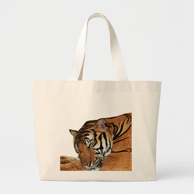 Grand Tote Bag Repose du tigre (Devant)