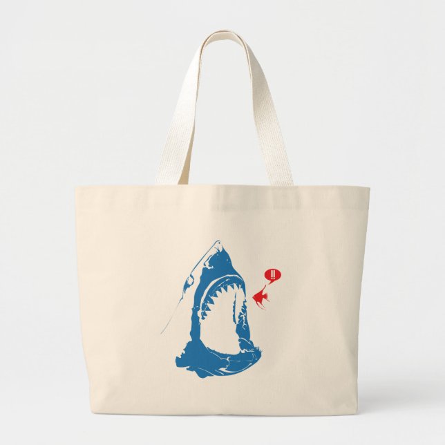 Grand Tote Bag Requin affamé (Devant)