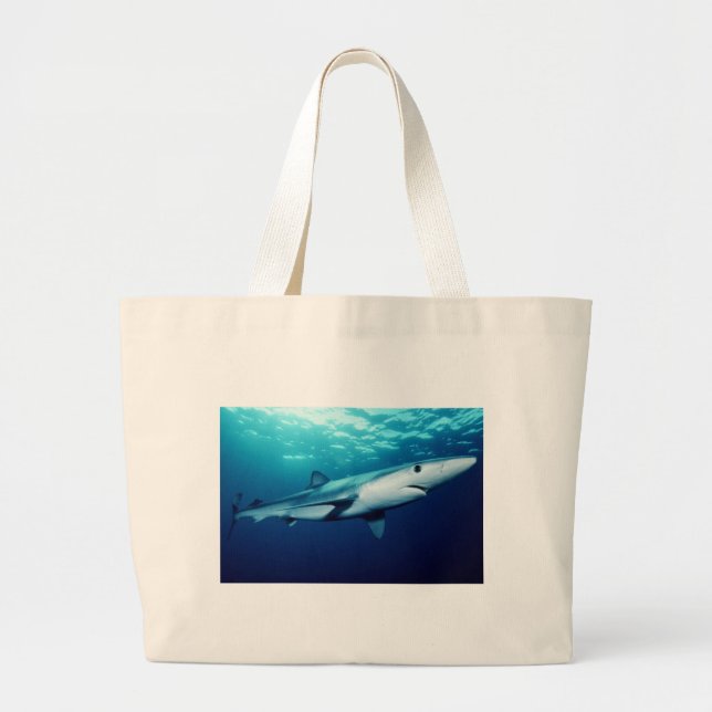 Grand Tote Bag Requin bleu (Devant)