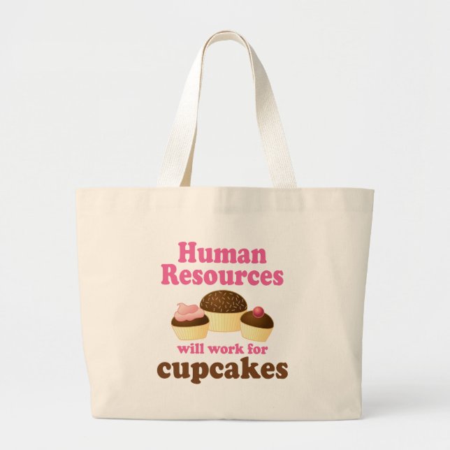Grand Tote Bag Ressources humaines drôles (Devant)