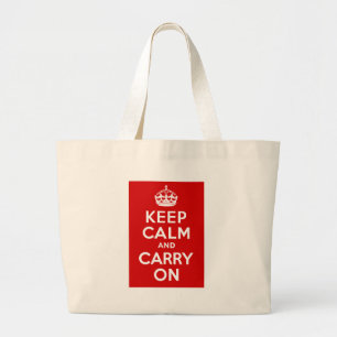 Grand Tote Bag Restez calme et poursuivez