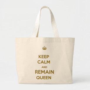 Grand Tote Bag Restez calme Queen Style 1