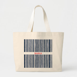 Grand Tote Bag Résumé Marine Stripes sans joint