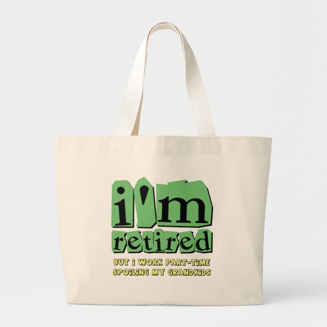 Grand Tote Bag retraite drôle (Devant)