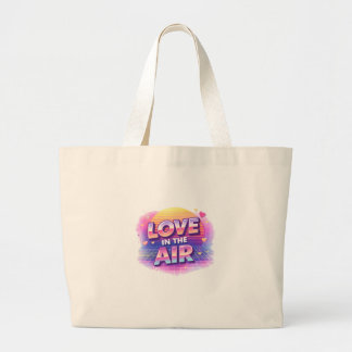 Grand Tote Bag  Retro 80's Love In The Air Valentine Lover Candle