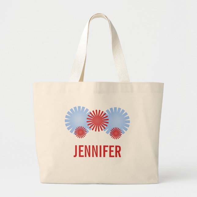 Grand Tote Bag Retro Fireworks Bag (Devant)