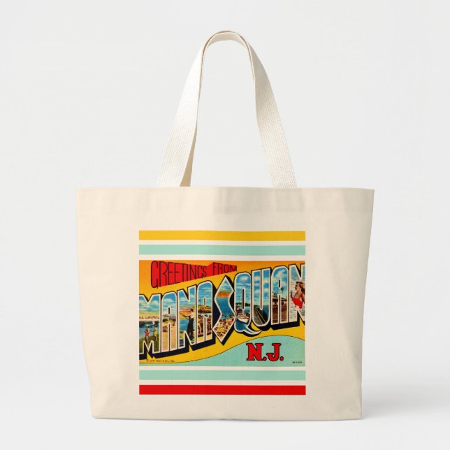 Grand Tote Bag Rétro Manasquan NJ (Devant)