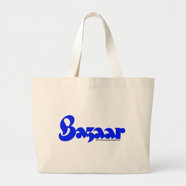 Grand Tote Bag Rétro police de bazar (Devant)