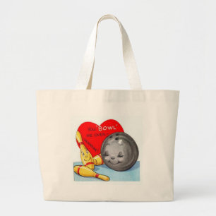 Grand Tote Bag Rétro Saint-Valentin vintage d'art