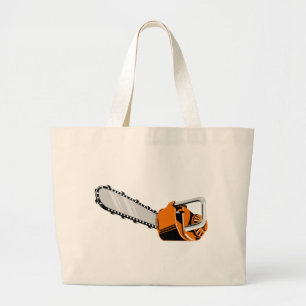Grand Tote Bag rétro style de tronçonneuse