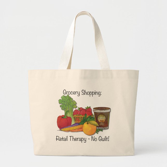 Grand Tote Bag Réutilisable Épicerie Fourre-tout-bag avec un sens (Devant)