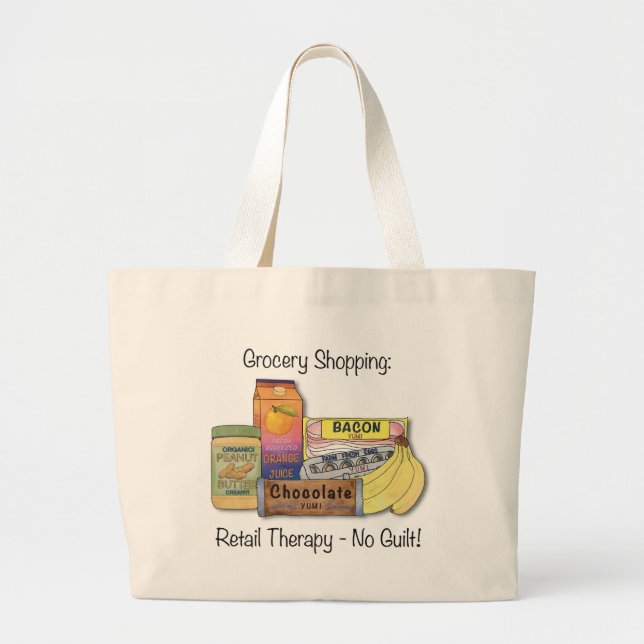 Grand Tote Bag Réutilisable Épicerie Fourre-tout-bag avec un sens (Devant)