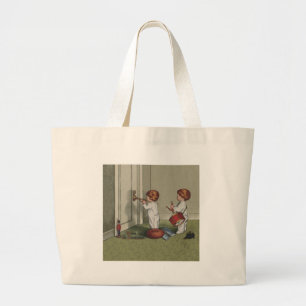 Grand Tote Bag Réveillez-vous son joli enfant de Noël