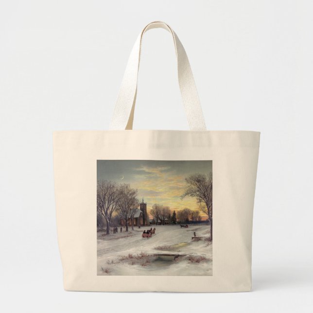 Grand Tote Bag Réveillon de Noël (Devant)