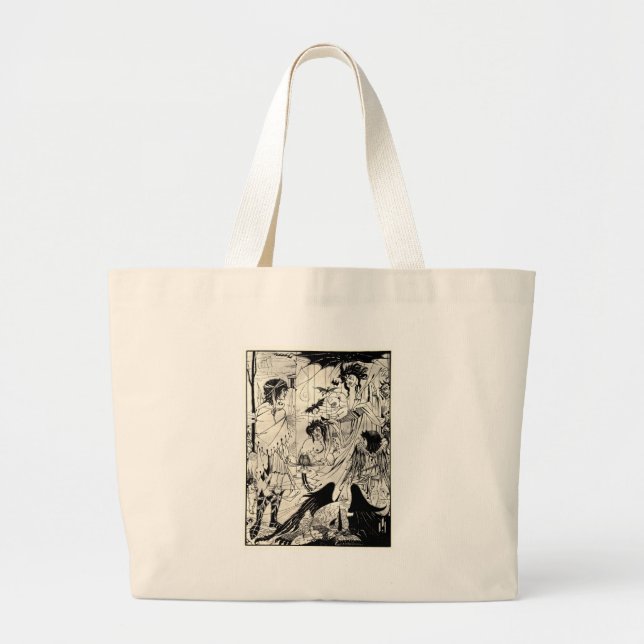 Grand Tote Bag Rêves par Aubrey Beardsley