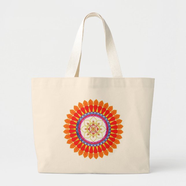 Grand Tote Bag Rhythmic Euphoria Mandala  (Devant)