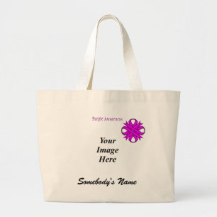 Grand Tote Bag Ribbon Clover violet Modèle par Kenneth Yoncich