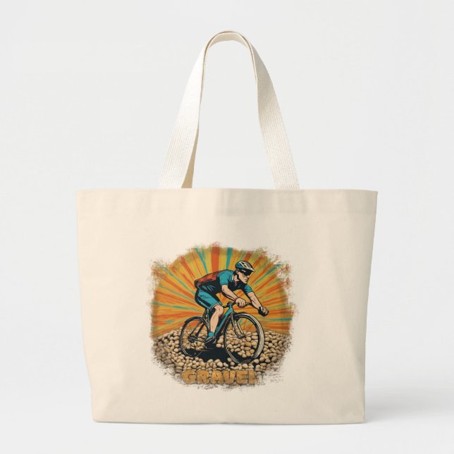 Grand Tote Bag Rider Vélo Gravel avec rayons du soleil (Devant)