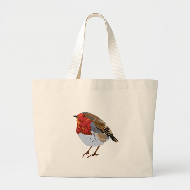 Grand Tote Bag Robin rouge génial (Devant)