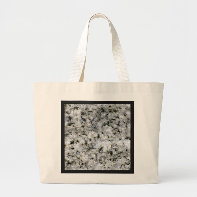 Grand Tote Bag Rocher de granit blanc avec cadre noir (Devant)