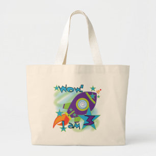 Grand Tote Bag Rocket Ship 3e Anniversaire T-shirts et cadeaux