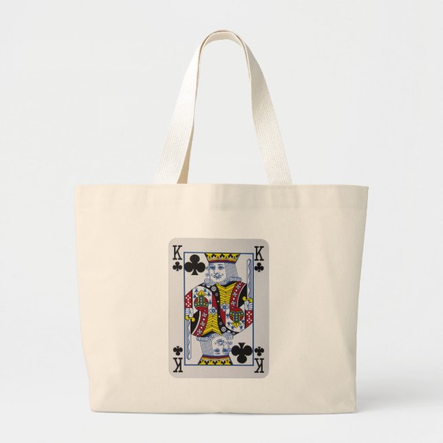 Grand Tote Bag Roi Des Clovers (Clubs) (Devant)