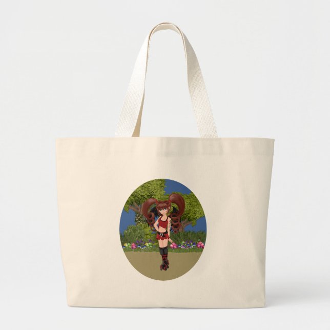 Grand Tote Bag Roller Derby Anime Patinage de fée (Devant)