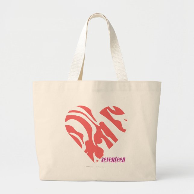 Grand Tote Bag Rose 2 de zèbre (Devant)