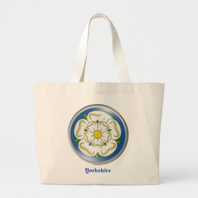 Grand Tote Bag Rose blanc de drapeau de Yorkshire (Devant)