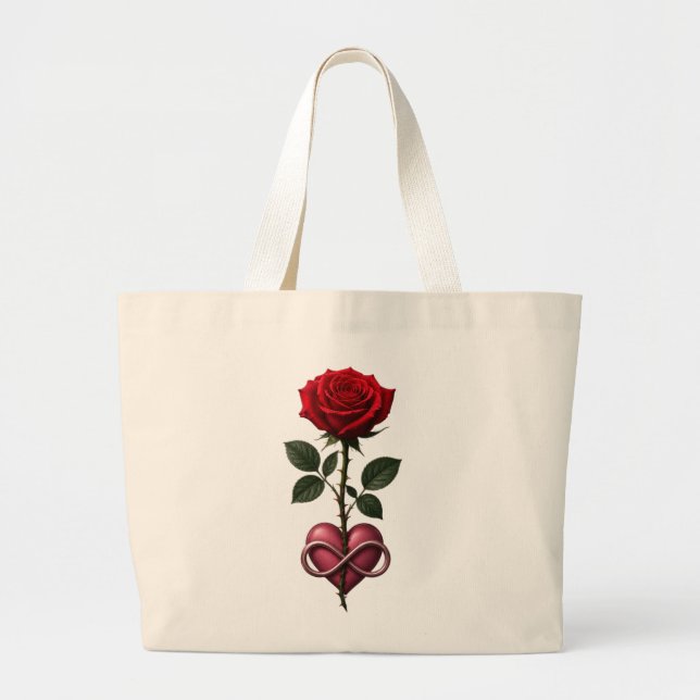 Grand Tote Bag Rose d'Amour Infini (Devant)