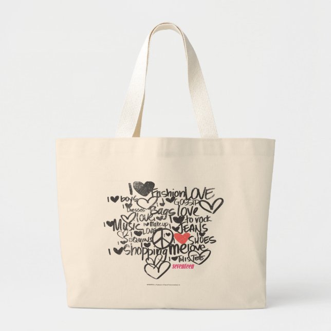 Grand Tote Bag Rose de graffiti (Devant)
