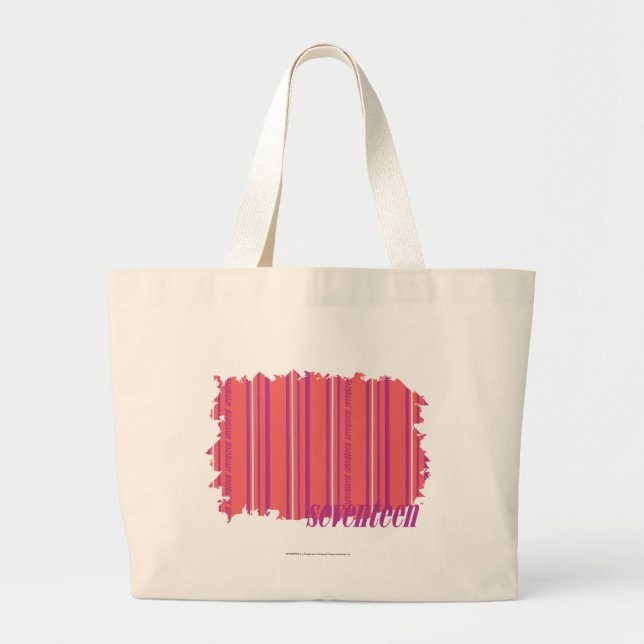 Grand Tote Bag Rose mince 2 de rayures (Devant)