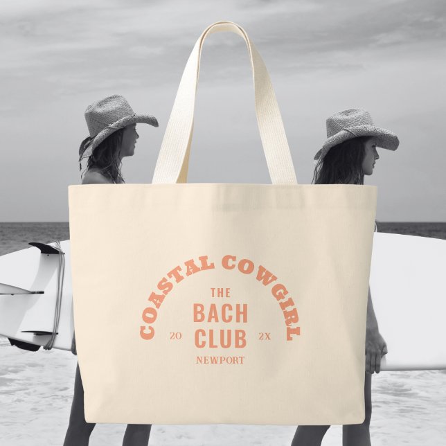 Grand Tote Bag Rose Poussiéreux Cowgirl Côtière Le Club Bach (Créateur téléchargé)