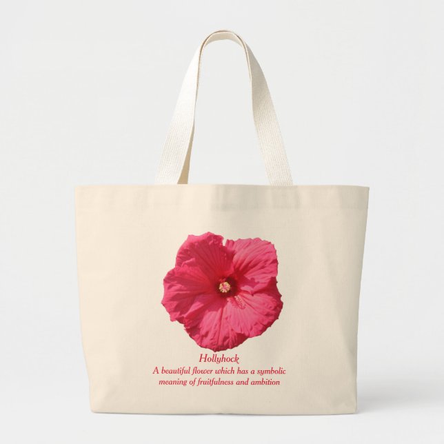 Grand Tote Bag Rose trémière-Productivité et ambition roses (Devant)