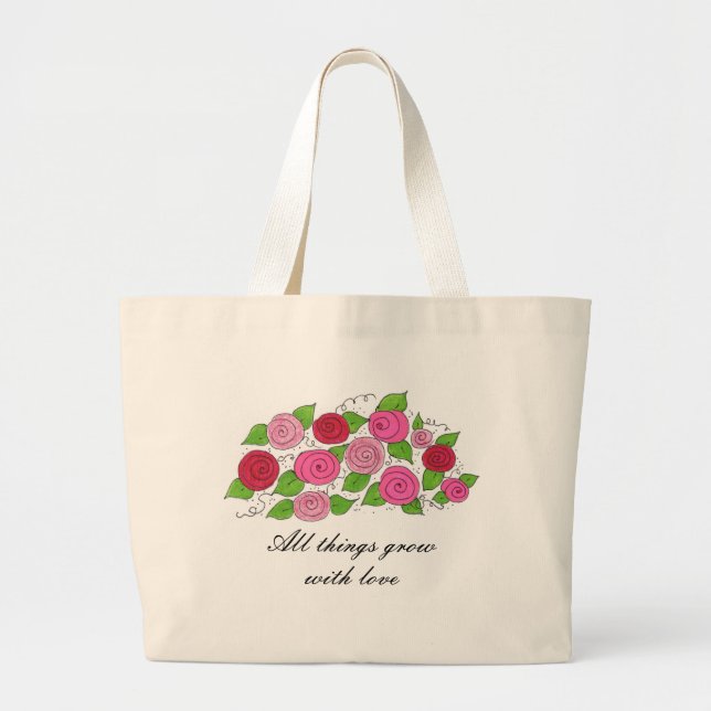 Grand Tote Bag Roses (Devant)