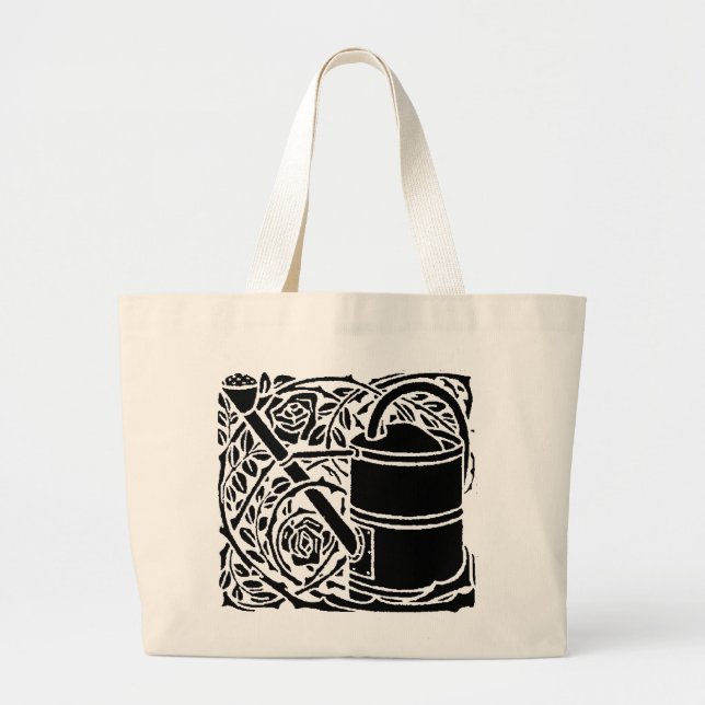 Grand Tote Bag Roses Art nouveau et canettes d'eau (Devant)
